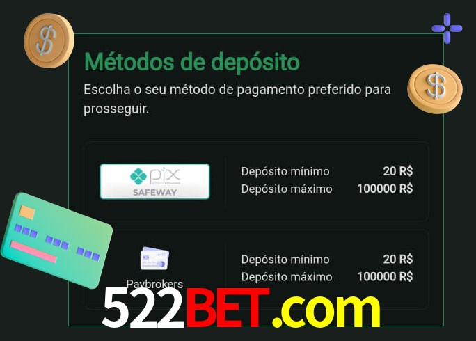 O cassino 522bet.com oferece uma grande variedade de métodos de pagamento